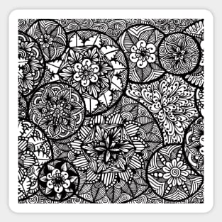 Monochrome Mandala/Zentangle bubbles Sticker